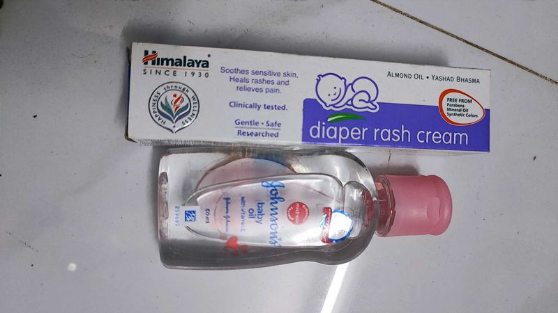 Diaper Rash Cream And Baby Oil