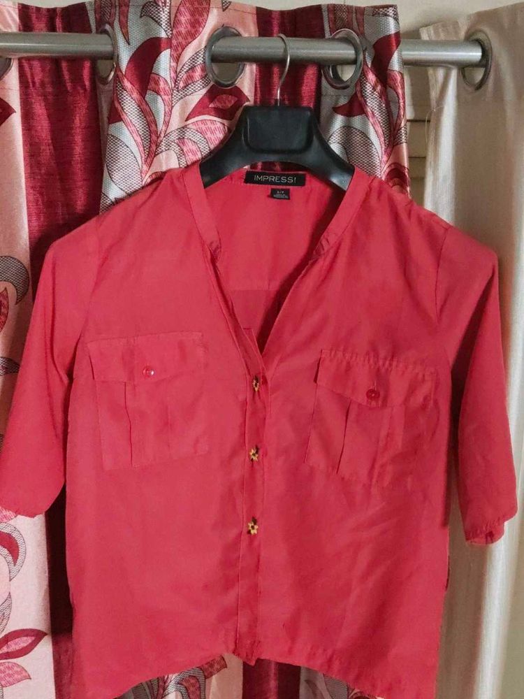 Impress! Coral Blouse - Size M