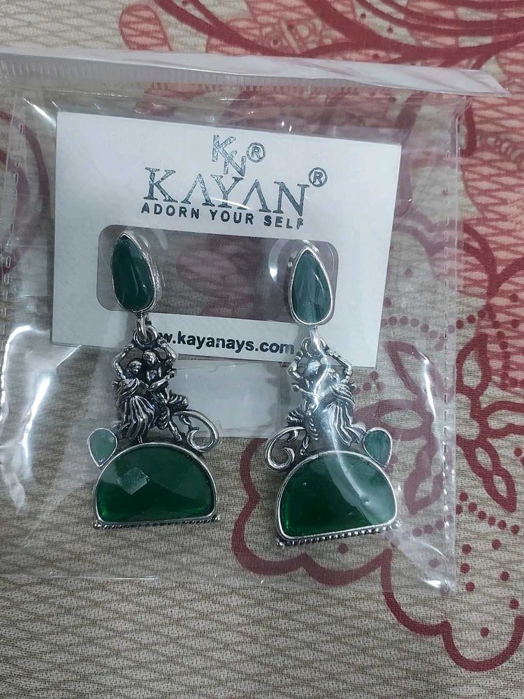 Kayan Green Stone Earrings