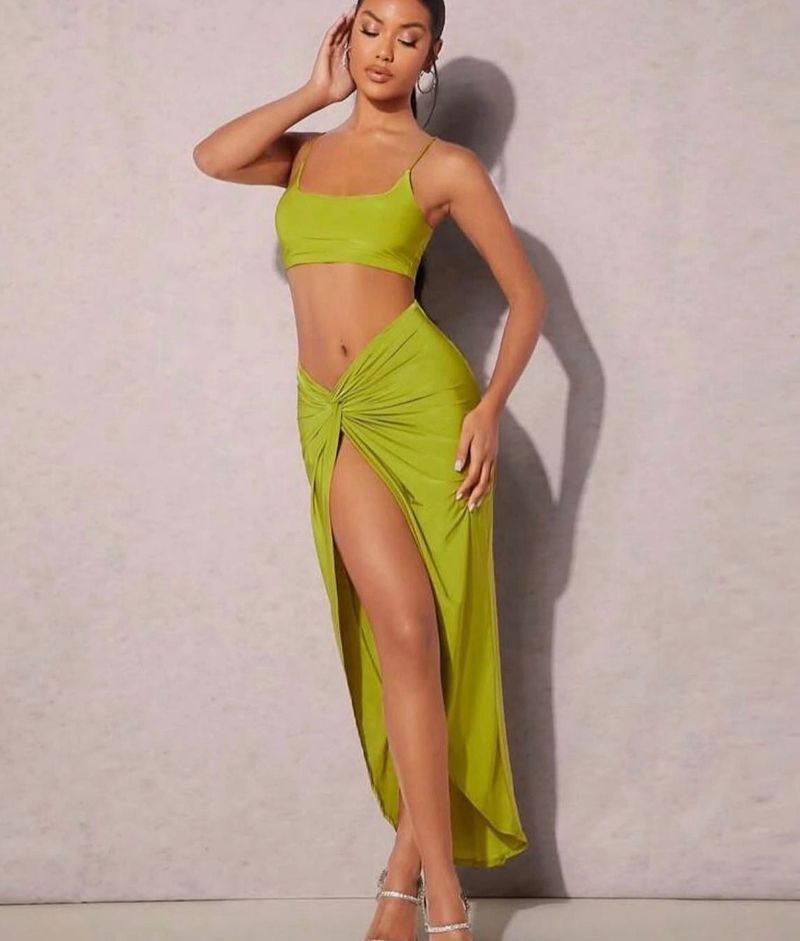 Green Two-Piece Set - Trendy Style —dm worn pic