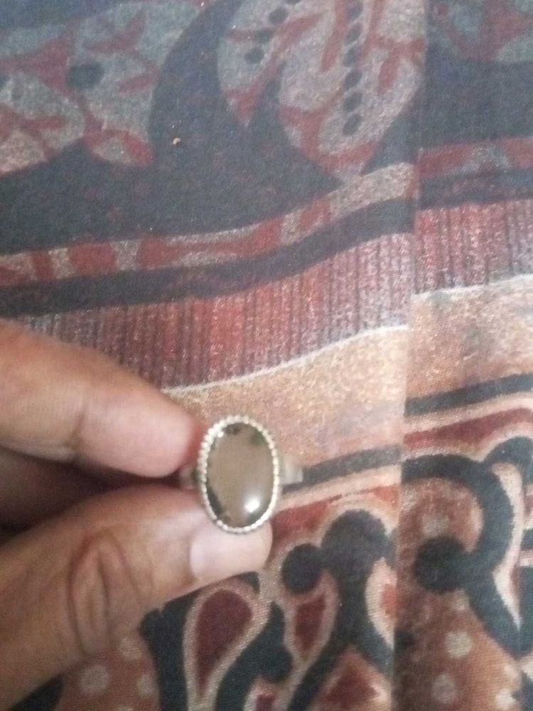 Yemani Aqeeq Orignal Stone Men&#39;s Silver Ring
