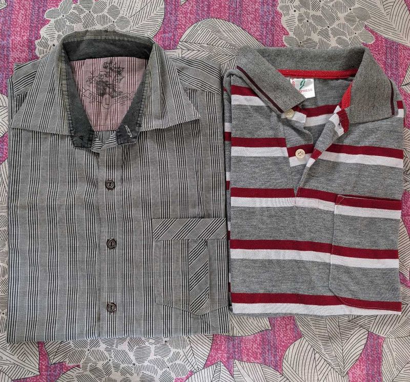Twills Half hands Shirt &amp; T-shirt Combo