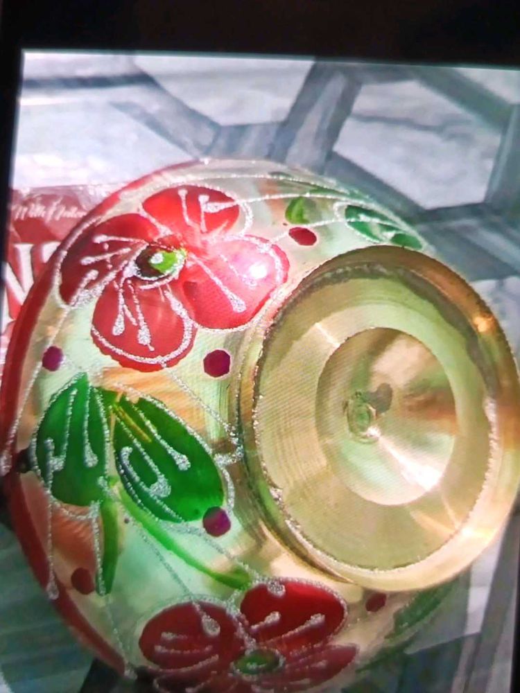 Floral Decorative Brass Bowl