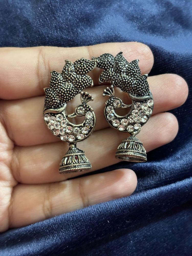 Peacock Jhumka Earrings