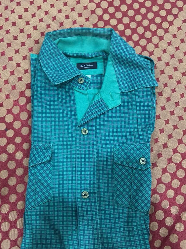 Green Checked Cargo Shirt