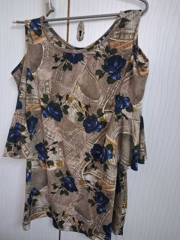 Floral Print Off Shoulder Top