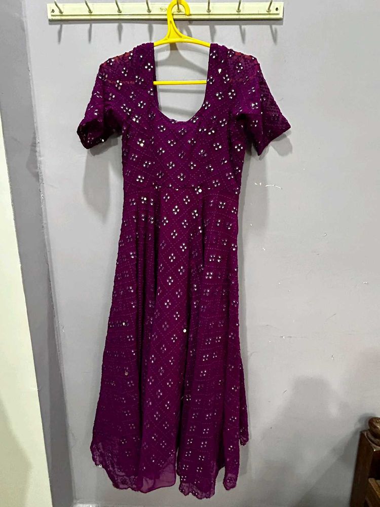 Elegant Purple Ethnic anarkali