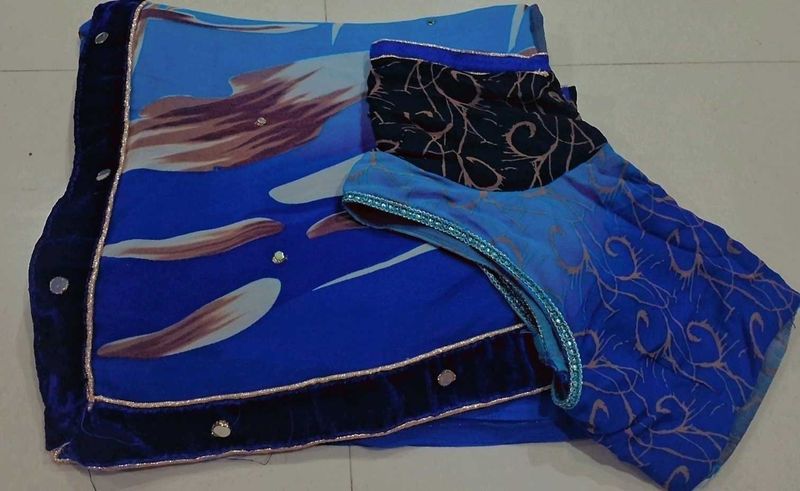 Blue Patterned Saree