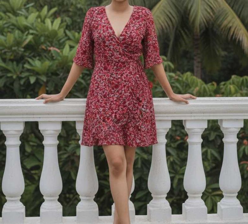 Floral Print Wrap Dress