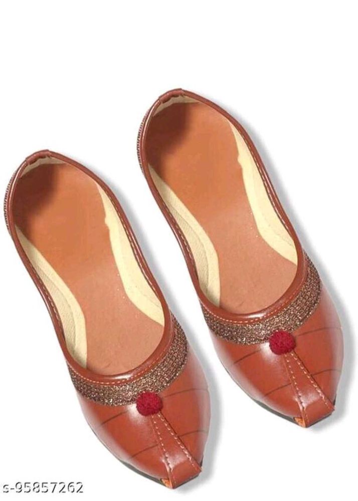 Kids Ethnic Brown Jutti Flats