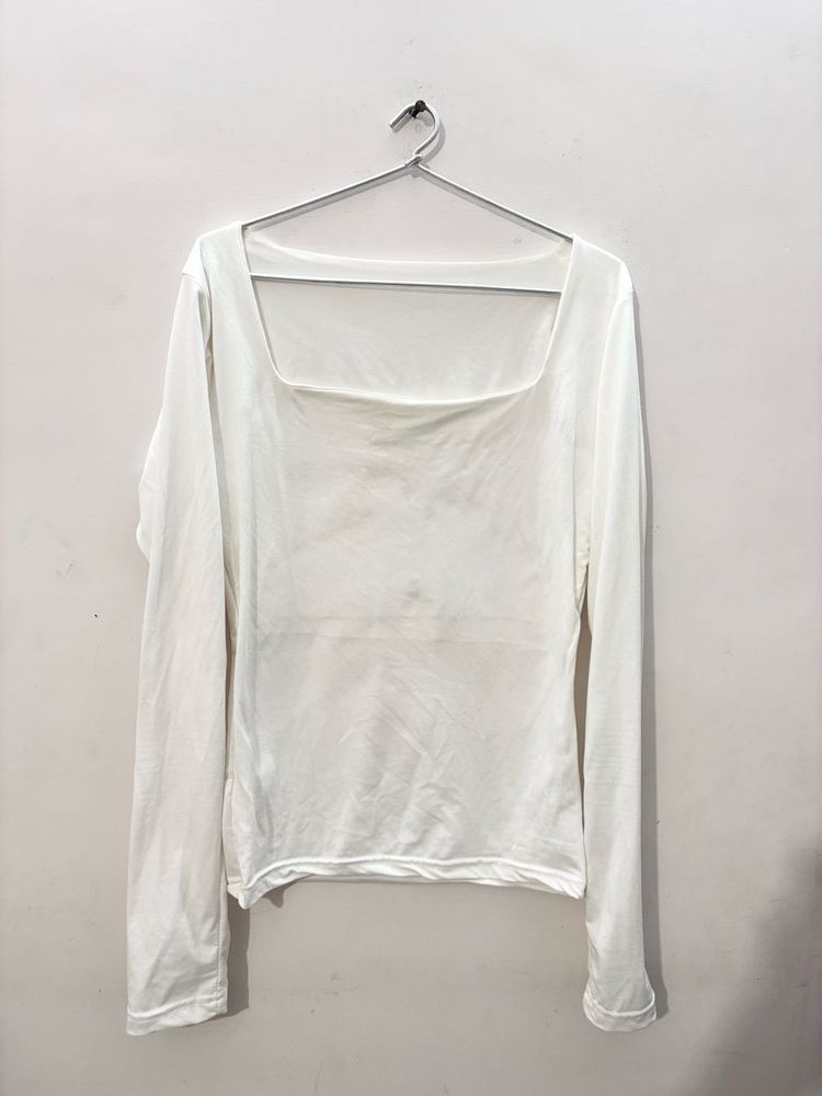 White Long Sleeve Top