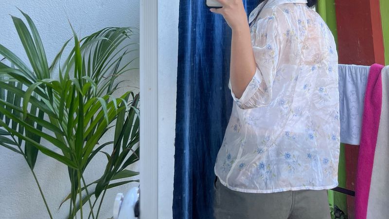 Floral Print Sheer Top