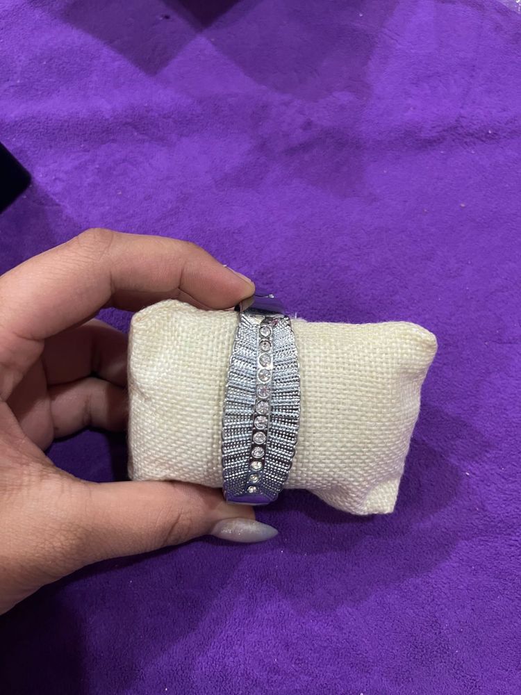 Sparkling Silver Bangle Bracelet