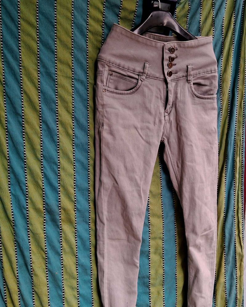 Grey Skinny-fit Jeans For Women