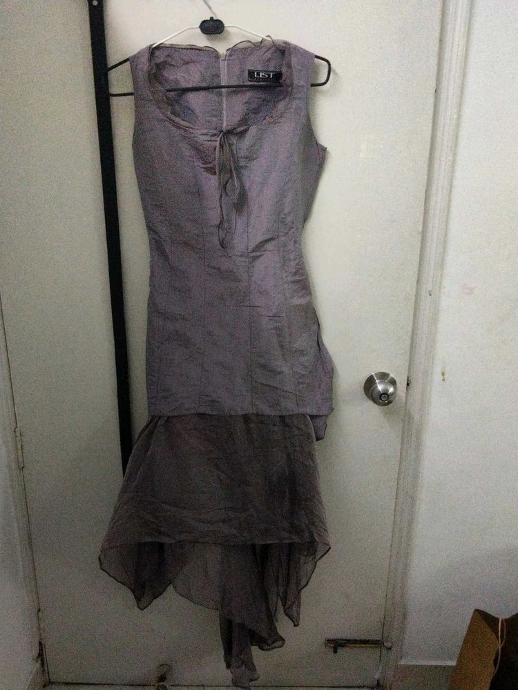 LIST Purple Tie Neck Dress