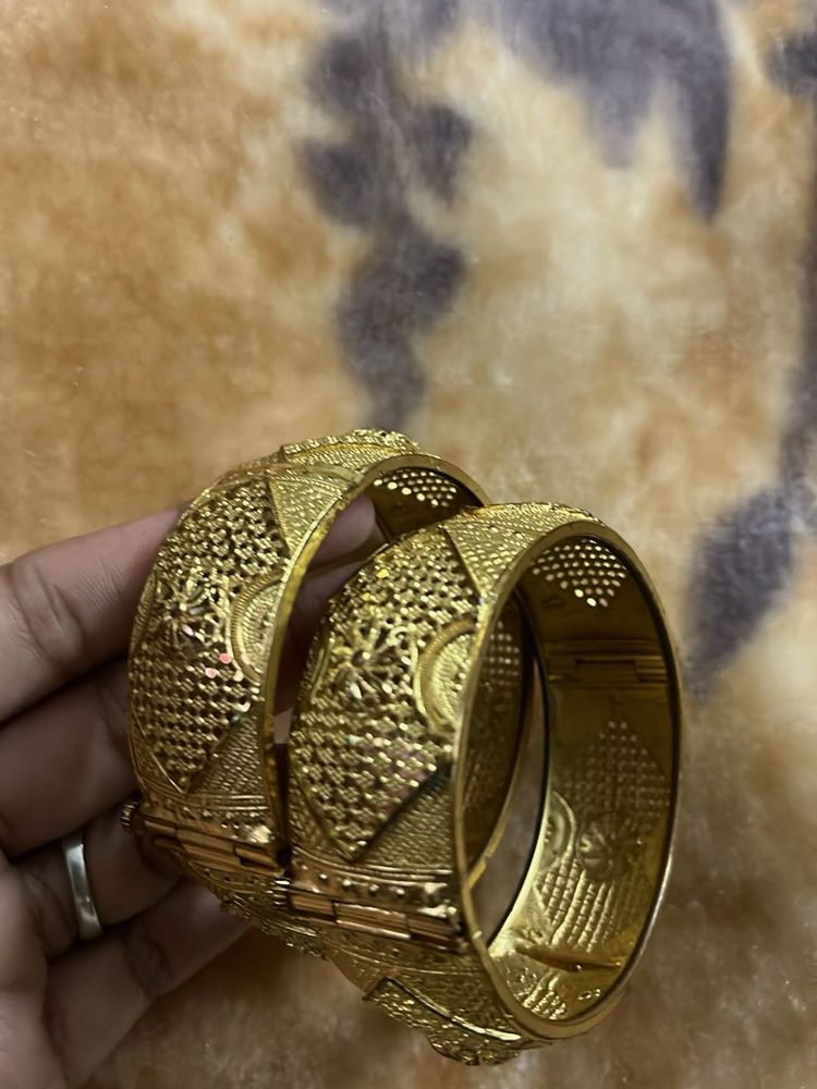 Elegant Gold-Plated Bangles