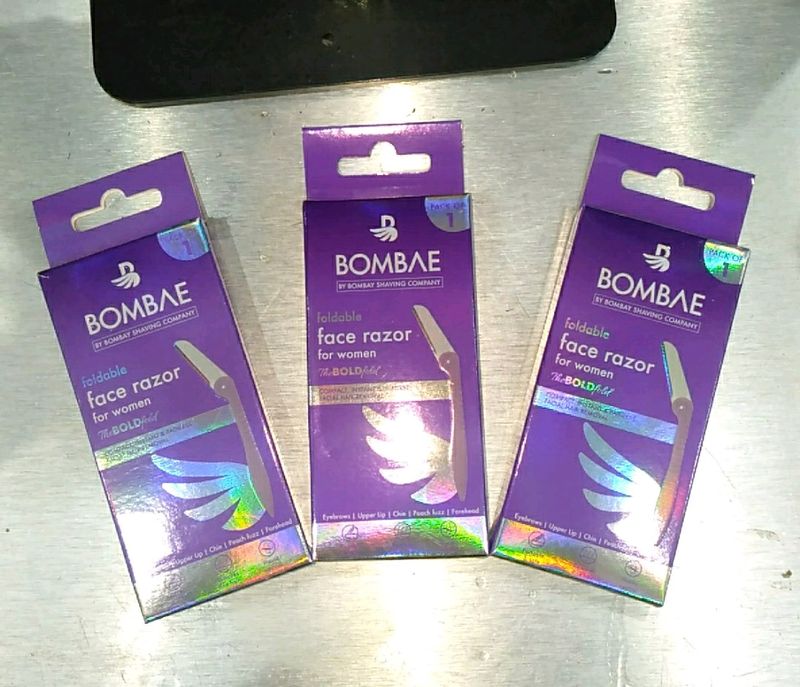 Bombae Foldable Face Razor 3 Pcs.
