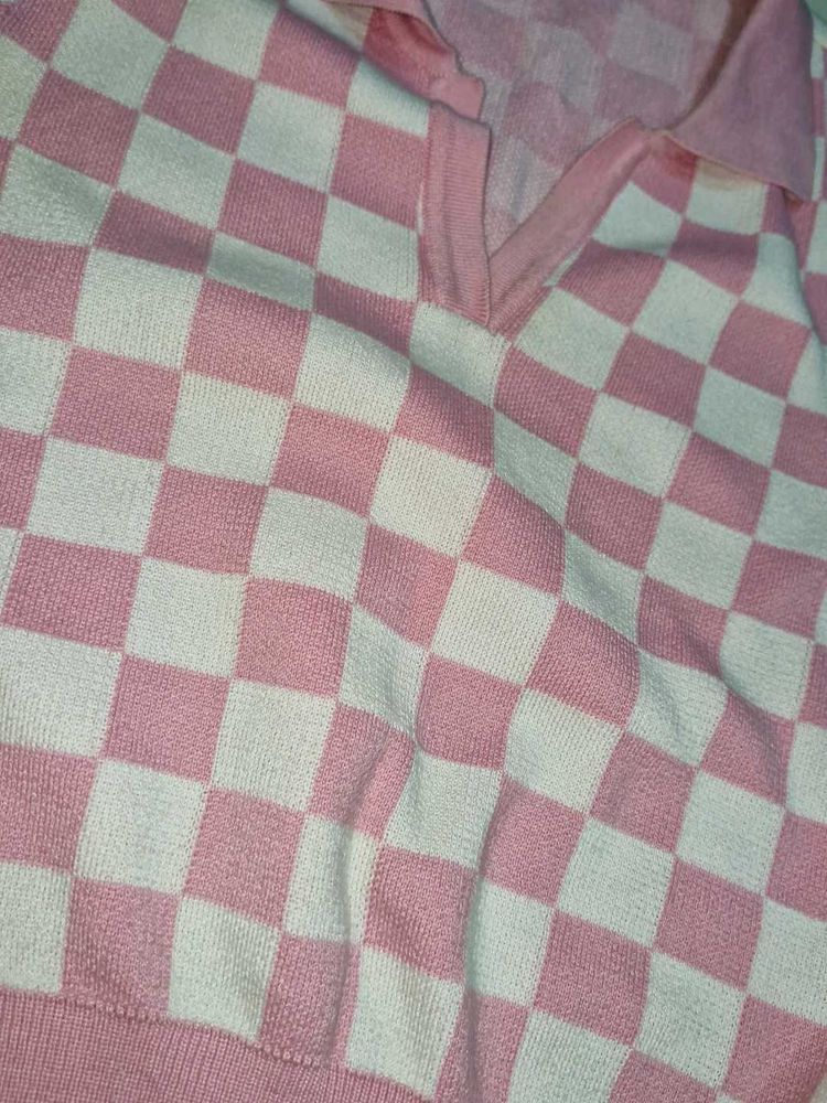 Pink Checkered Top