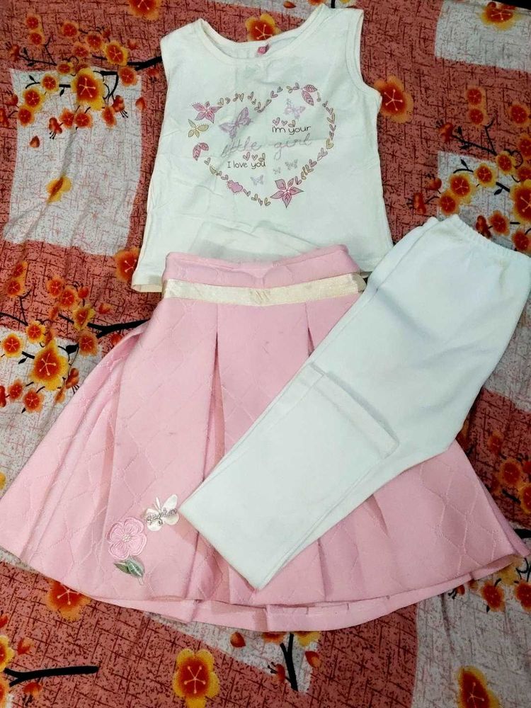 Girls Outfit - Shirt, Skirt, Pants