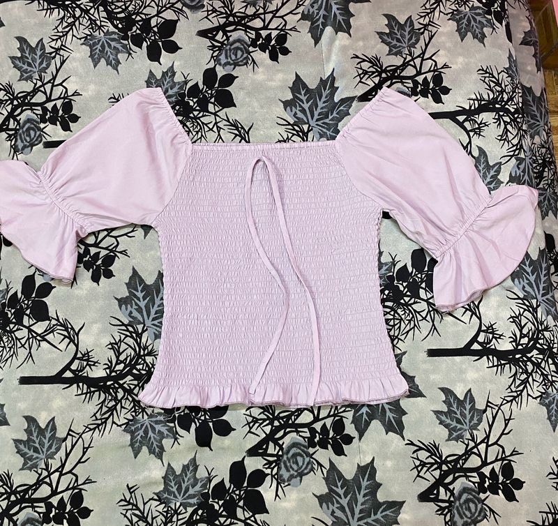 Pretty cinched Waist Lavender Top!