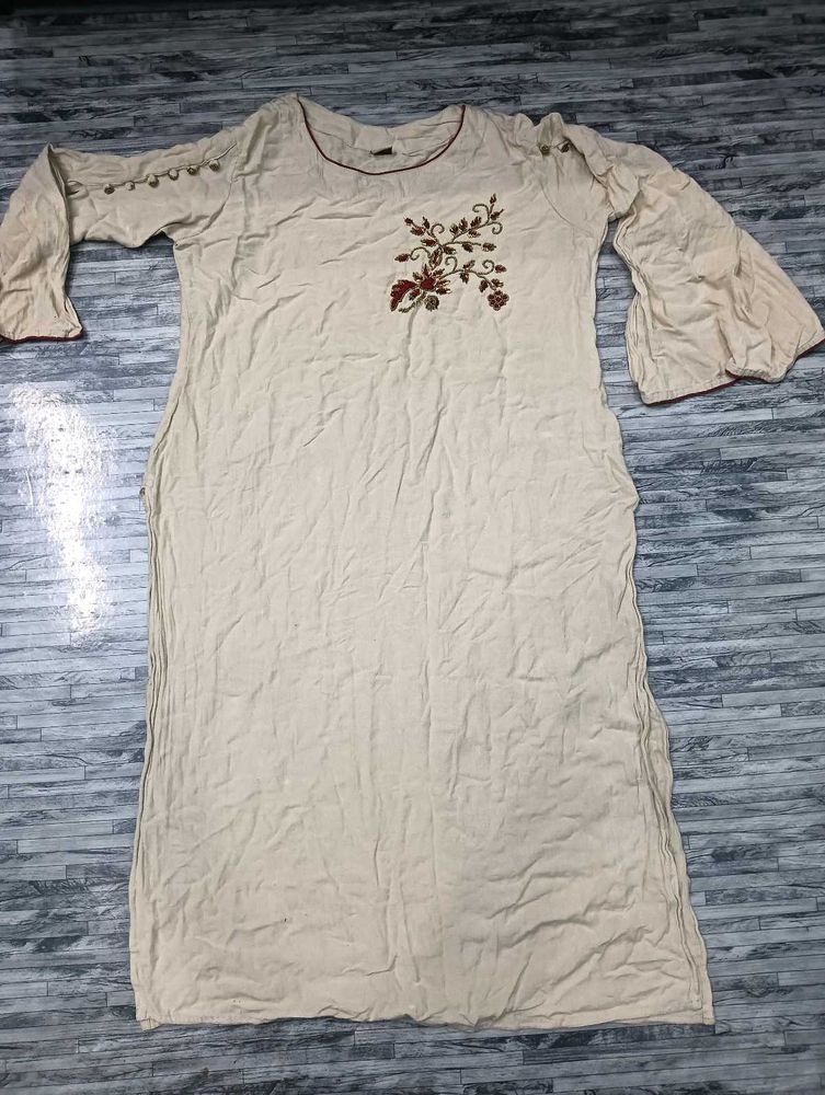 Free Size Kurti Cut Sleeves Look