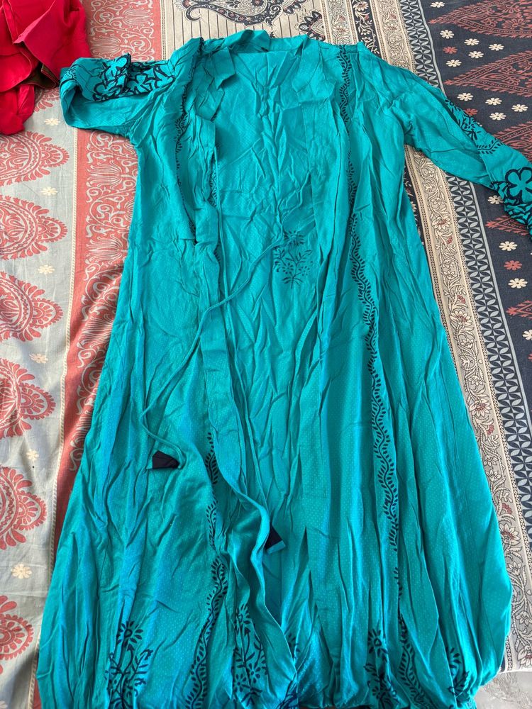 Teal Long Shrug