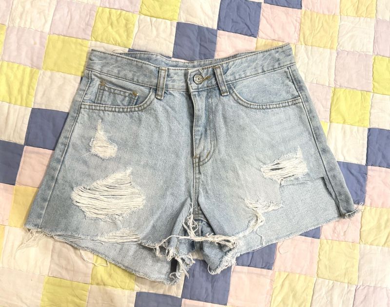 Distressed Denim Shorts