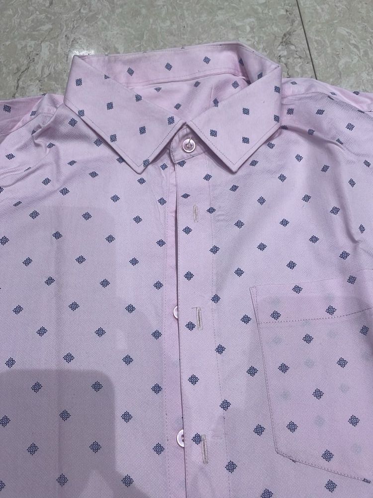 Pink Patterned Button-Down Shirt
