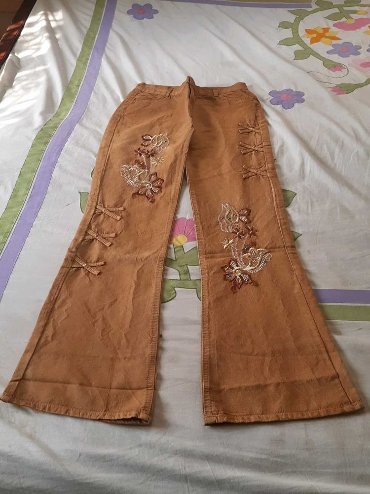 New Bootcut Embroidered Jeans For Girls
