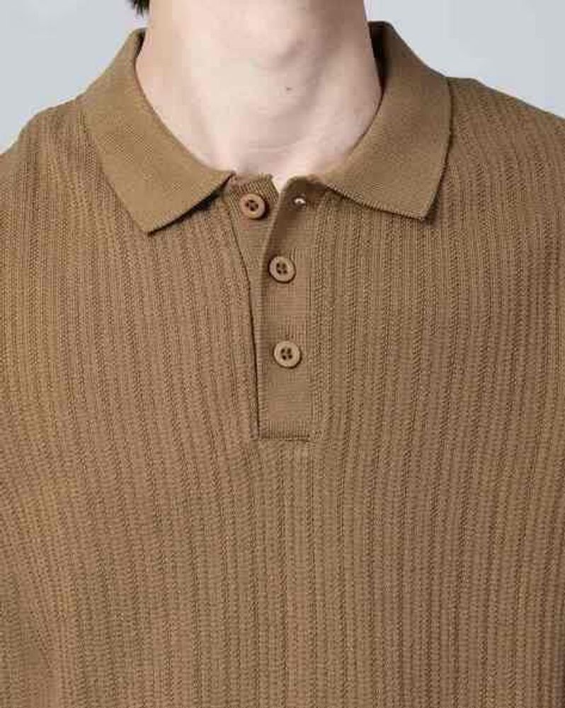 Mango Man Men&#39;s Brown Polo Shirt