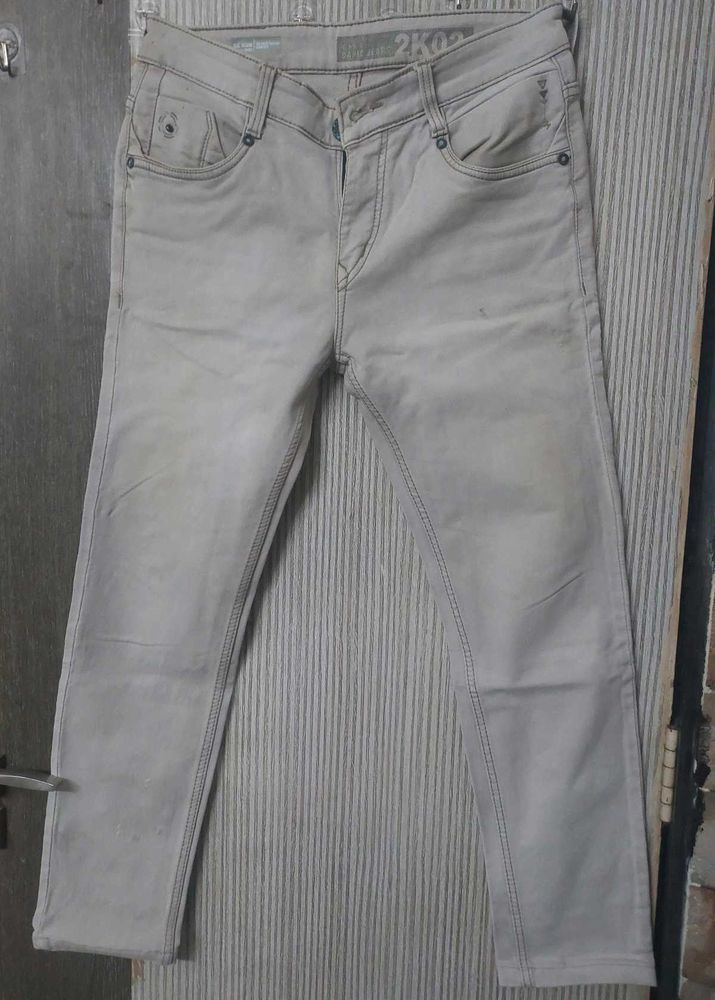 Casual Beige Denim Jeans