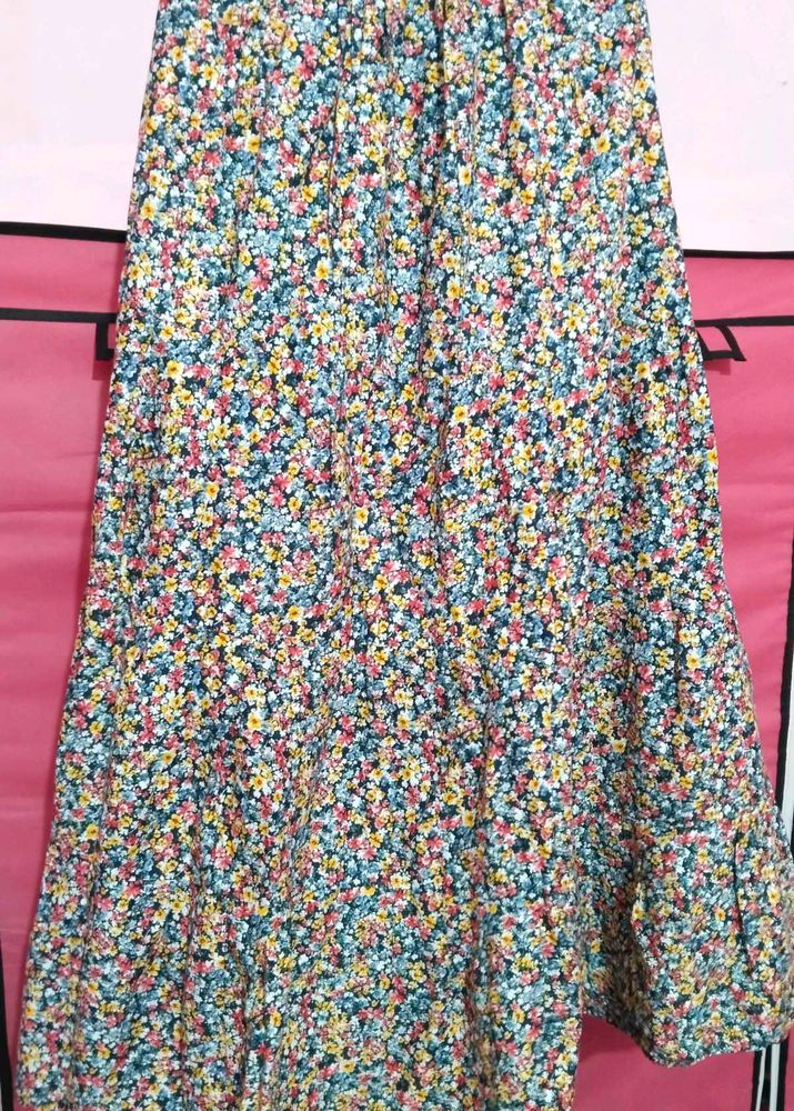 Floral Print Ethnic Skirt