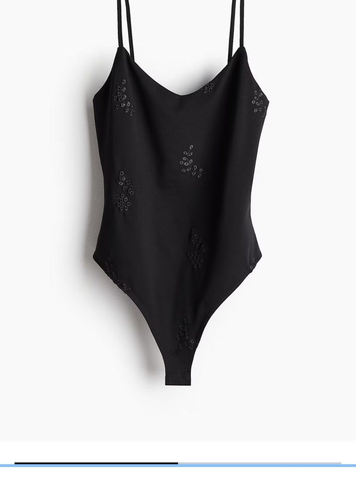 Black Embellished Bodysuit