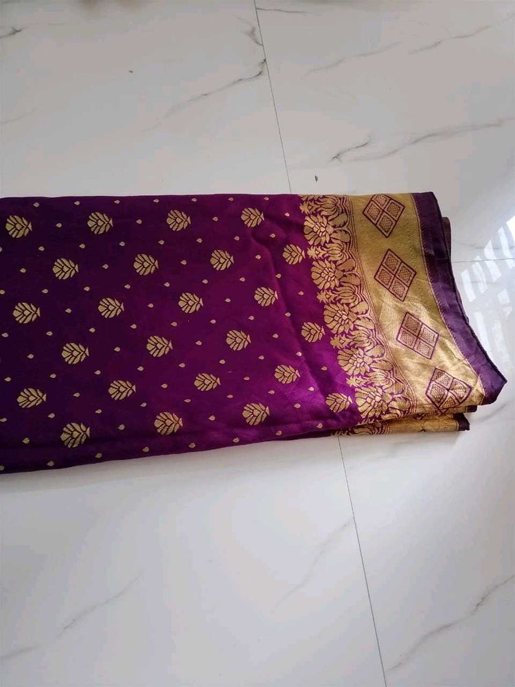 Purple &amp; Gold Saree