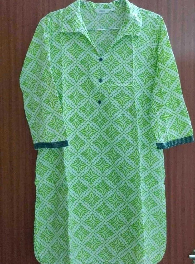 Max Green Printed Kurti