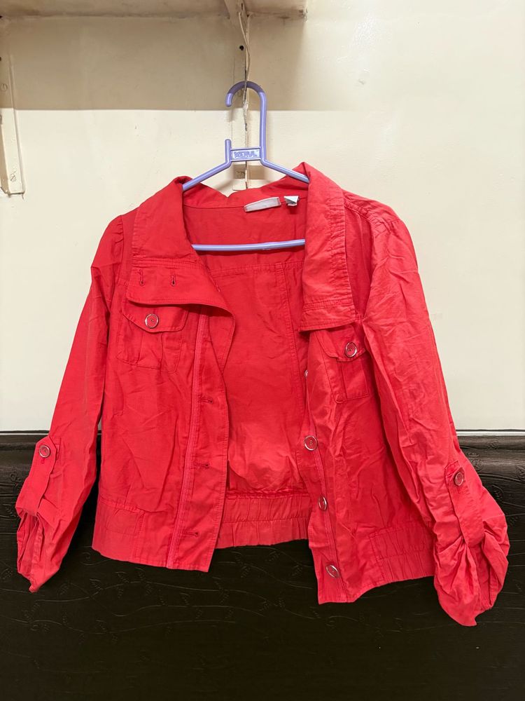 Orange Cropped Jacket 🧥