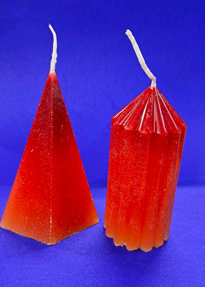 Beautiful Red Ombre Shaded Scented Candle Set Of 2