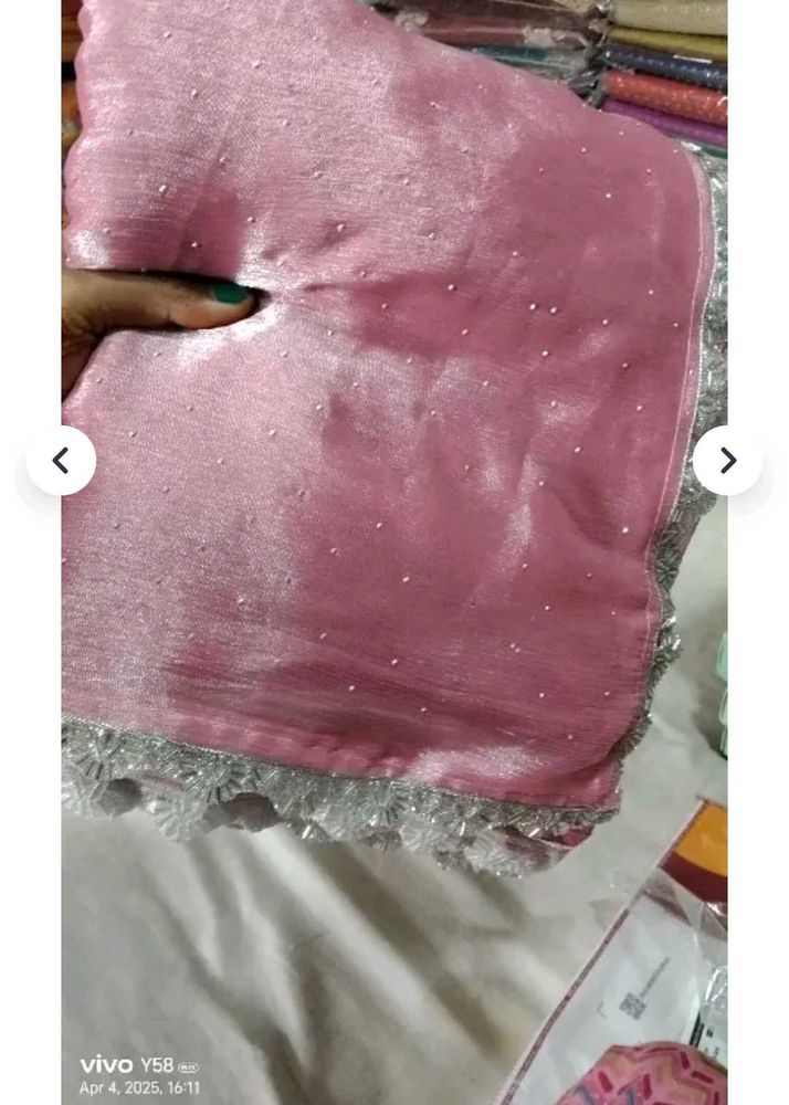 Pink Embellished Saree