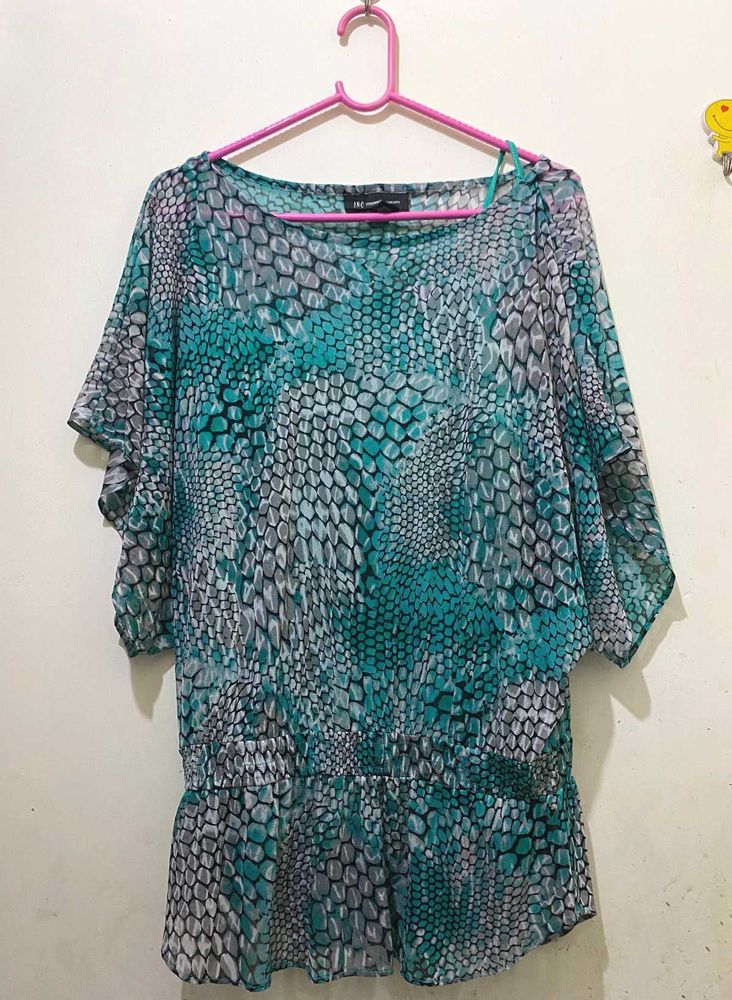 Stylish Sheer Print Top