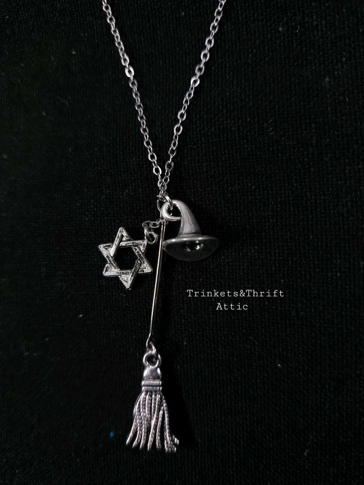Witch&#39;s hat/broom Charm Necklace