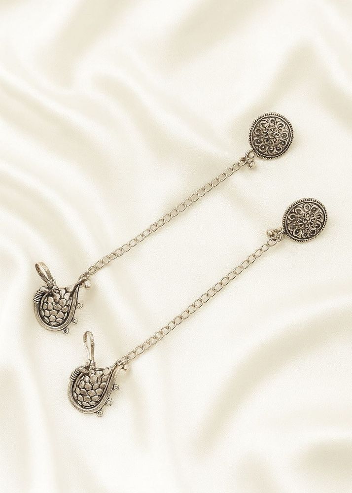 Elegant Silver-Toned Dangle Earrings