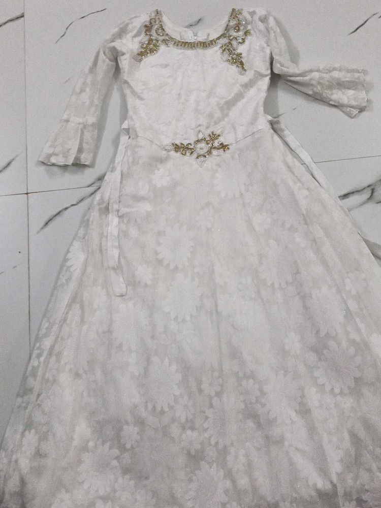 Elegant White Embroidered Dress