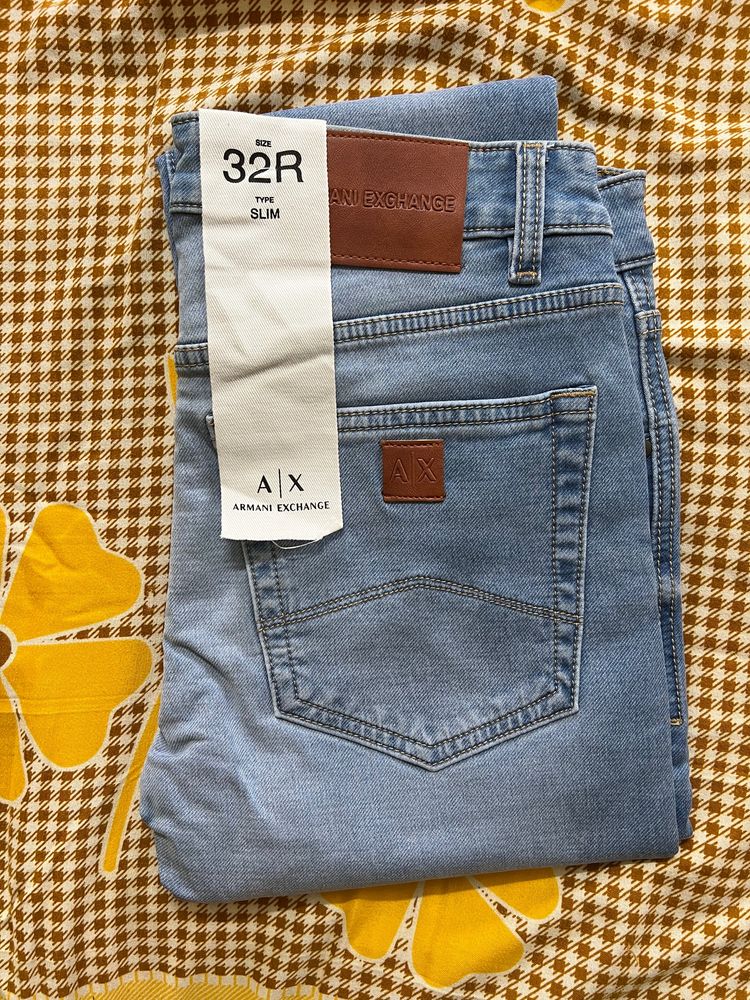 Men’s Armani Exchange Slim Fit Blue Jeans 32 Size