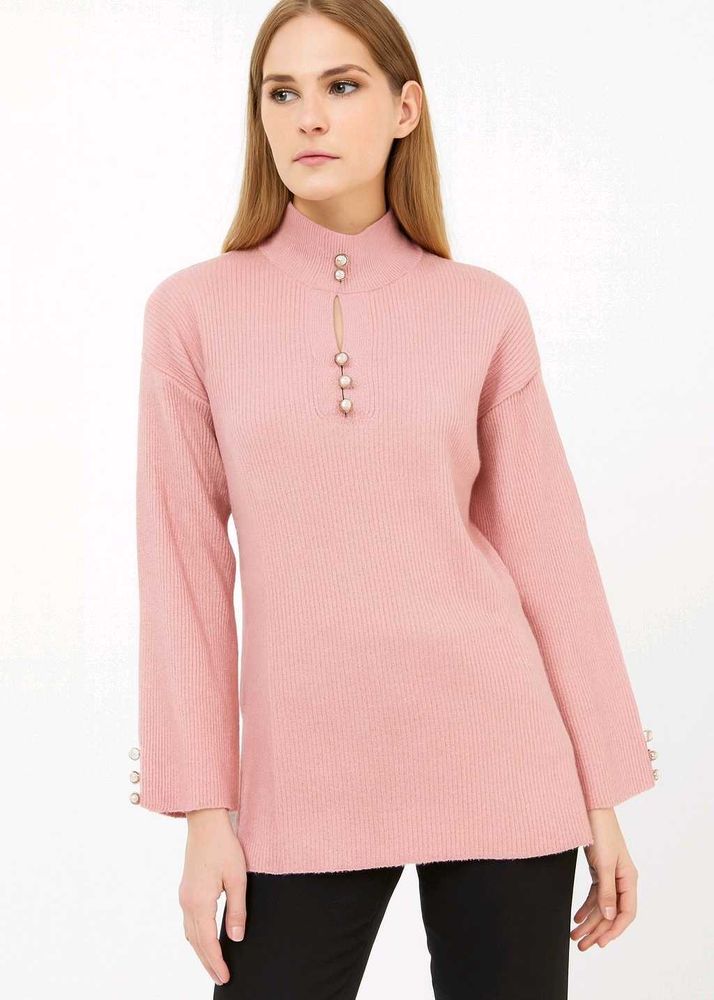 Pink Knit Top with blue denim jeans