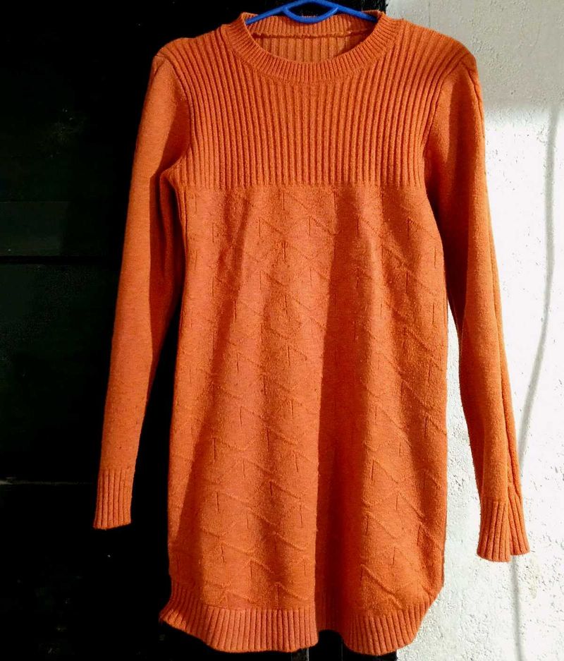 Orange Sweater Dress