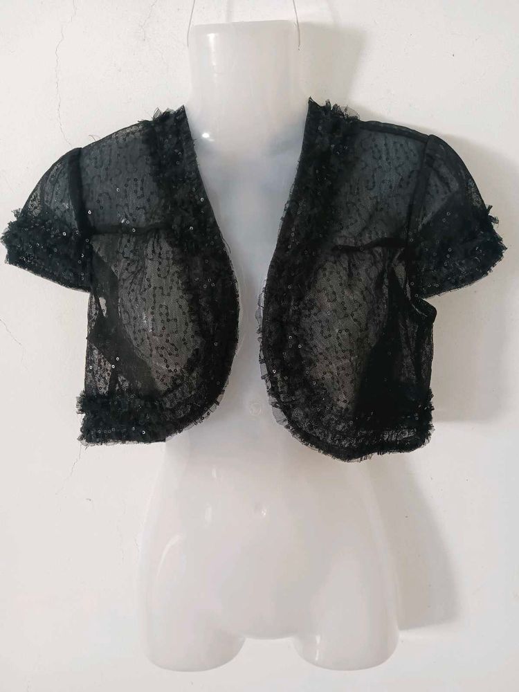 Black Sequin Bolero Shrug
