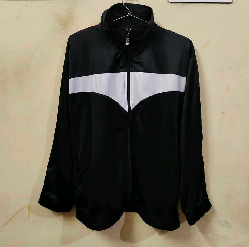 Stylish Black and White Zipper Jacket