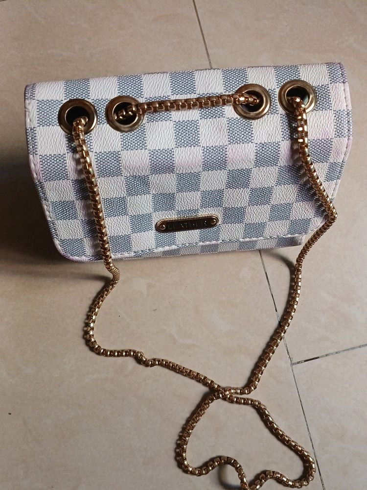 White And Gray Sling Bag