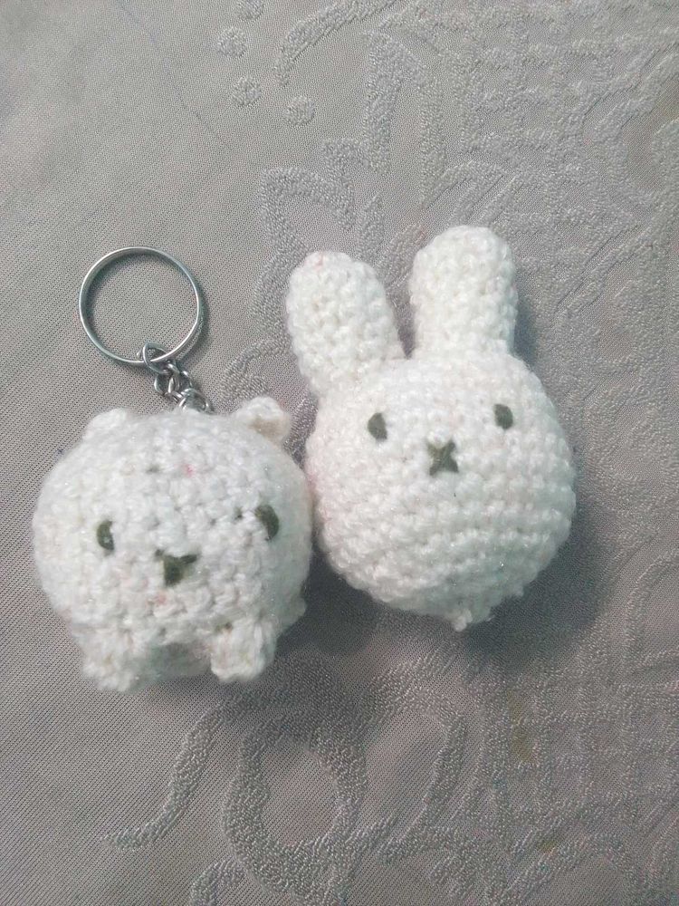 Crochet Cute Cat And Bunny Keychains