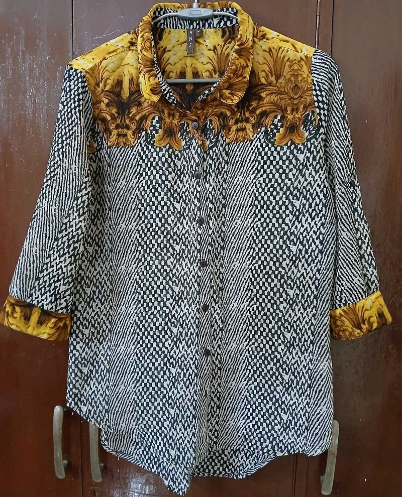 Grey Golden Shirt Top